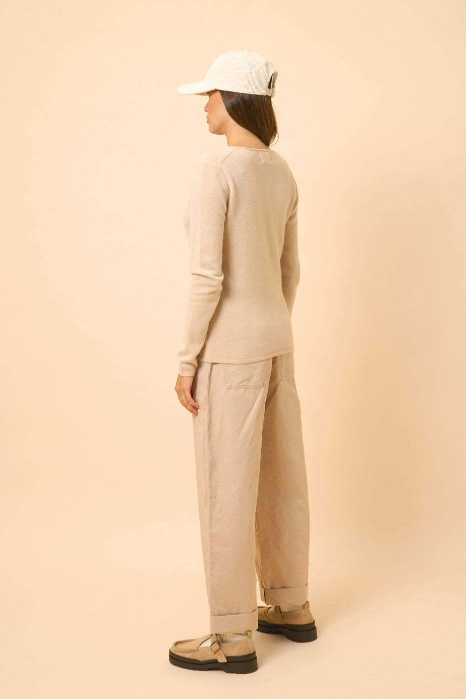 Pull Col V - Joan - Nude