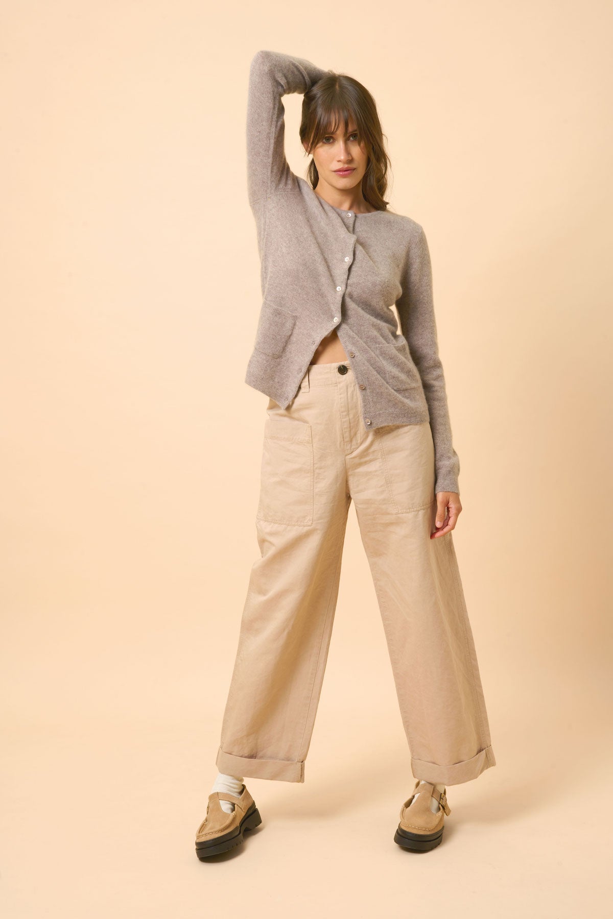 Cardigan Col Rond - Katharine - Caribou Chiné