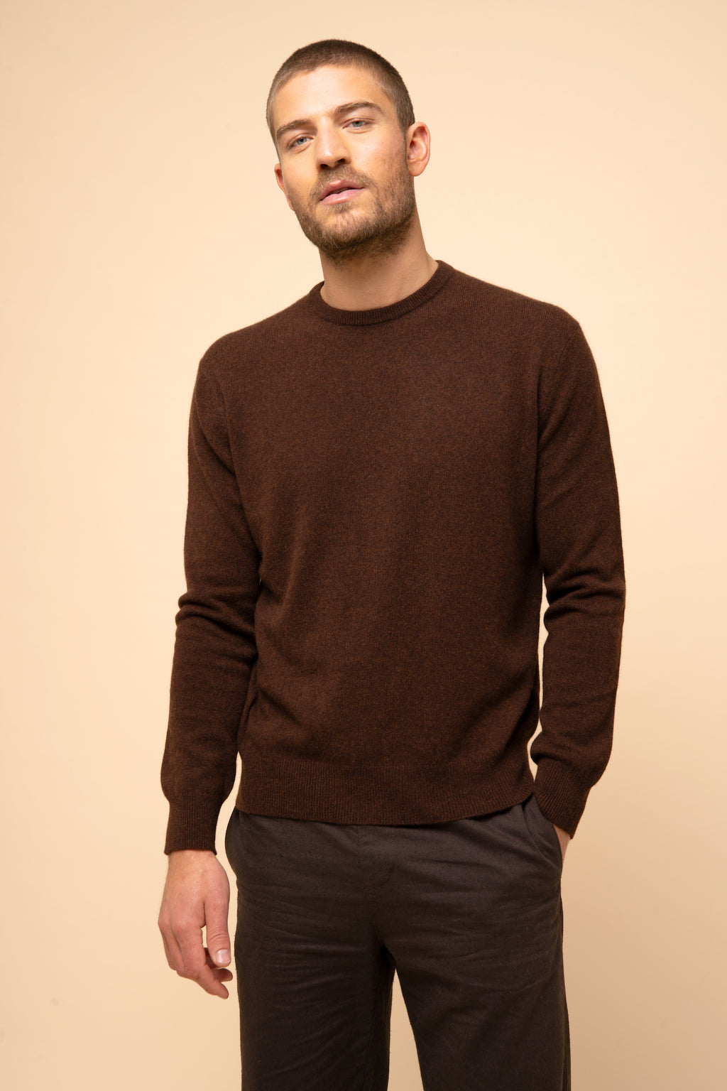 Just Cashmere - Crew-Neck Jumper - Howard - Coffee