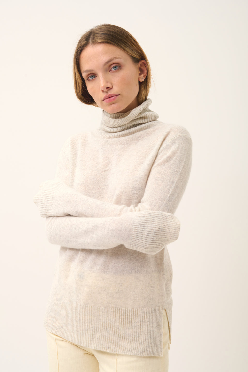 Pull Col Roulé - Lexie - Gris Perle Chiné