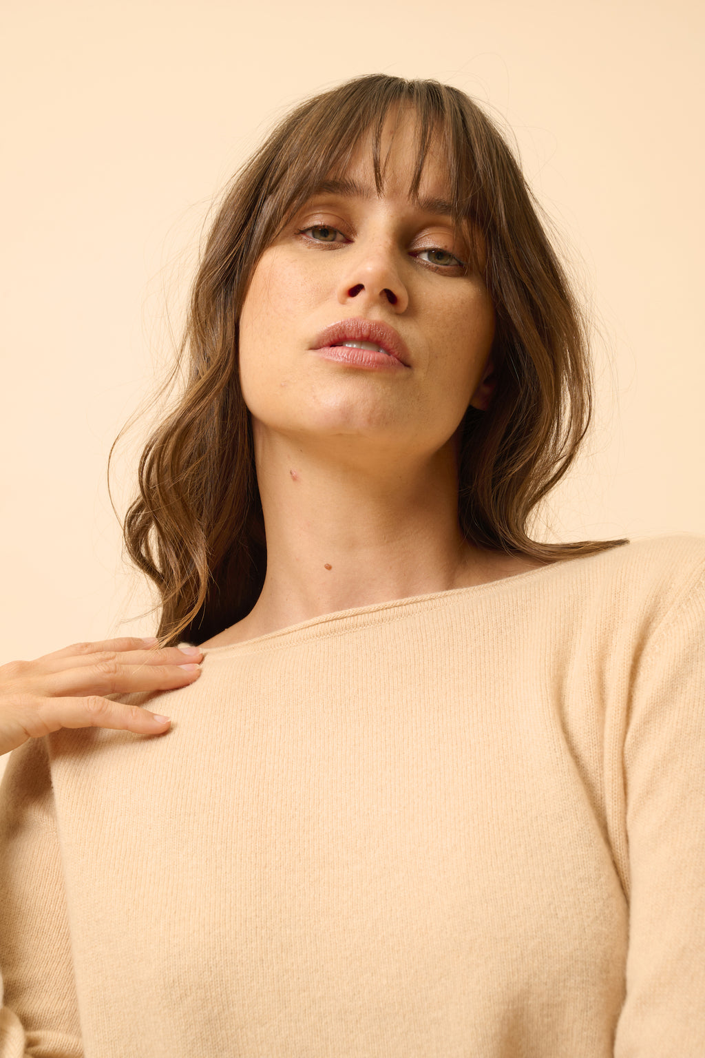 Boat Neck Jumper - Grace - Beige