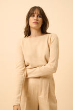 Boat Neck Jumper - Grace - Beige