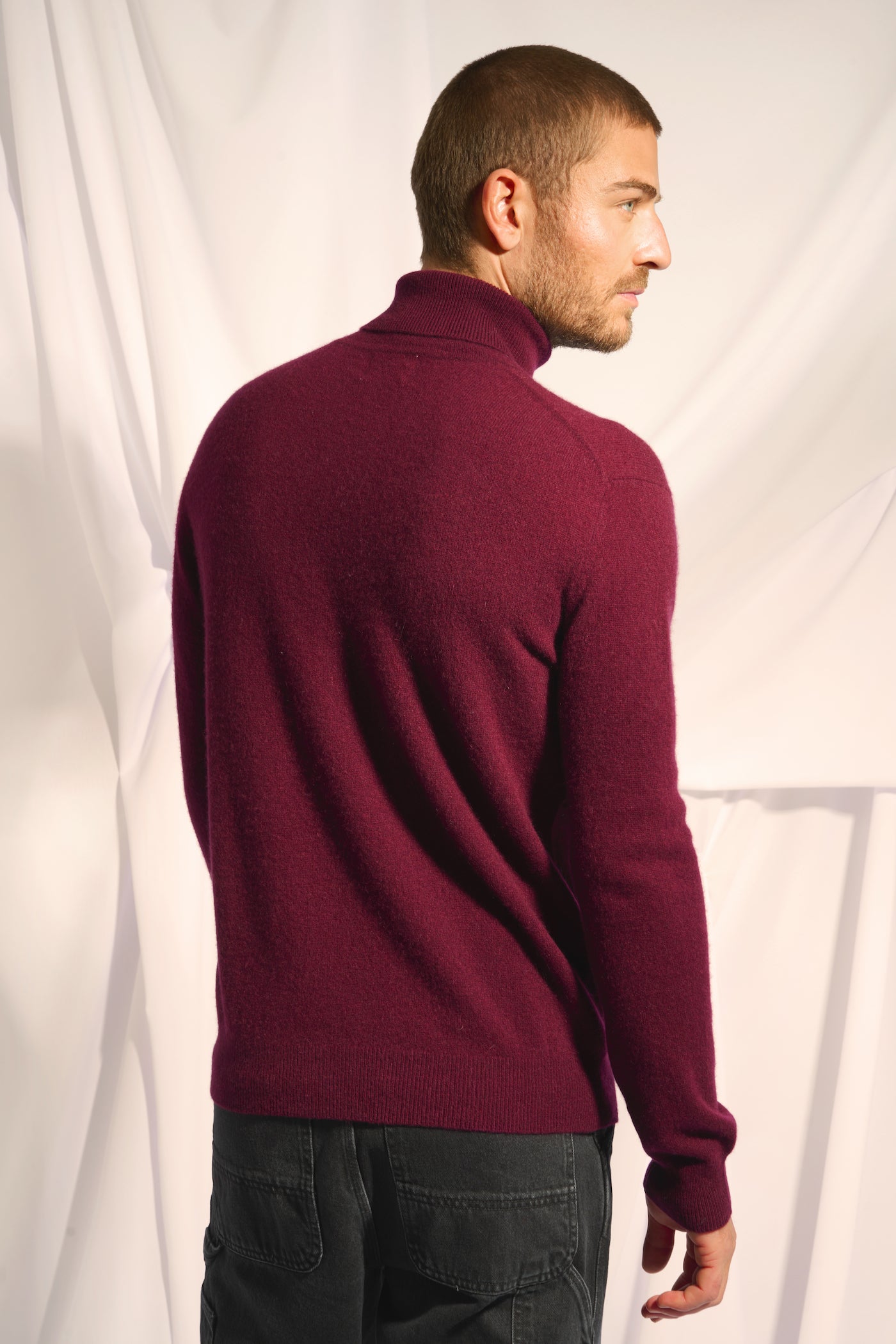 Roll-Neck Jumper - Connor - Mulberry