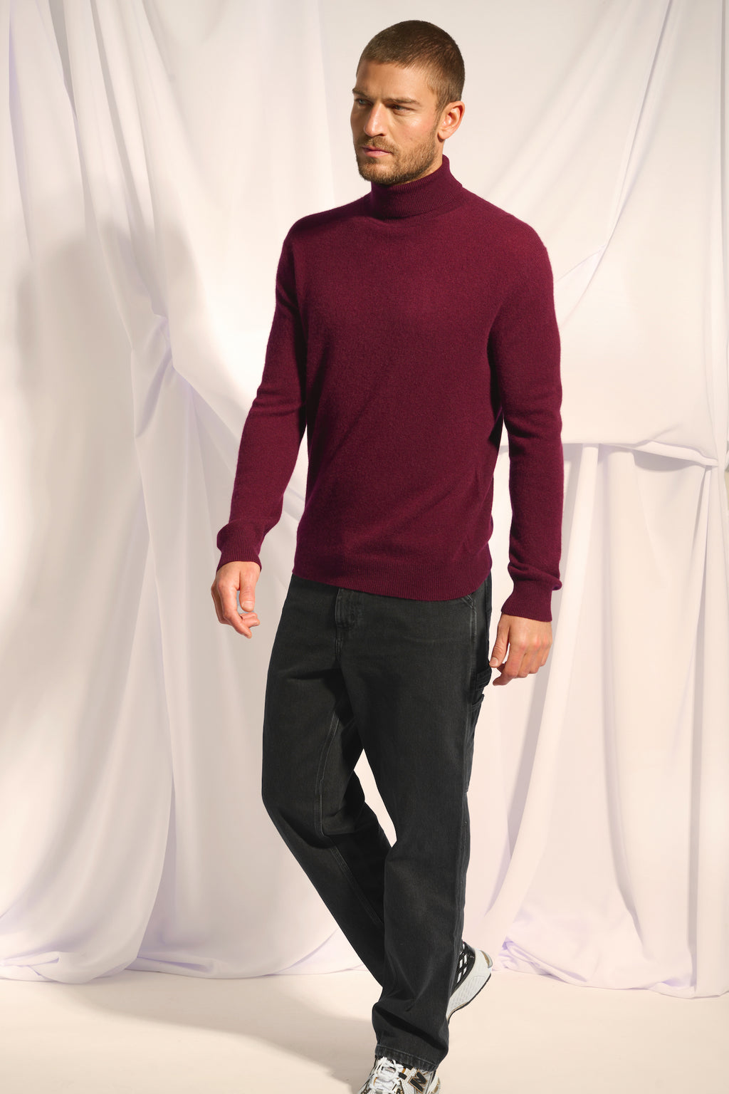 Roll-Neck Jumper - Connor - Mulberry