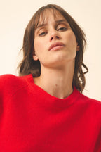 Pull Col Rond - Jane - Carmin