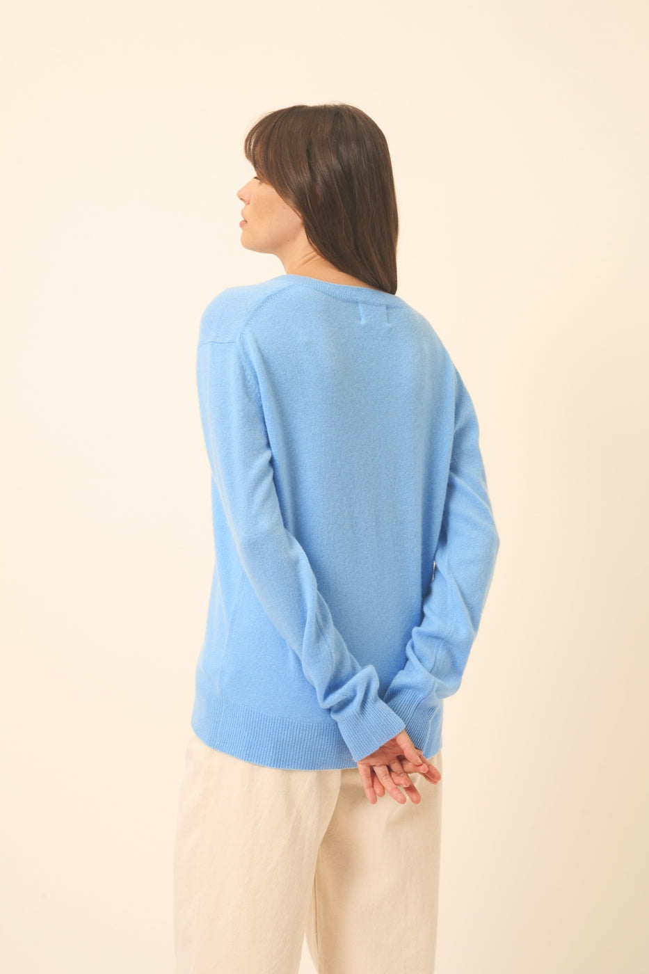 Pull Col V - Nora - Baby Blue