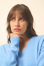 Pull Col V - Nora - Baby Blue