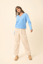 Pull Col V - Nora - Baby Blue
