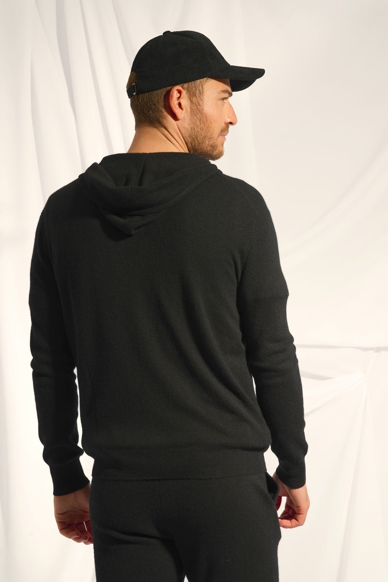 Gilet Zippé Capuche - Elliot - Noir