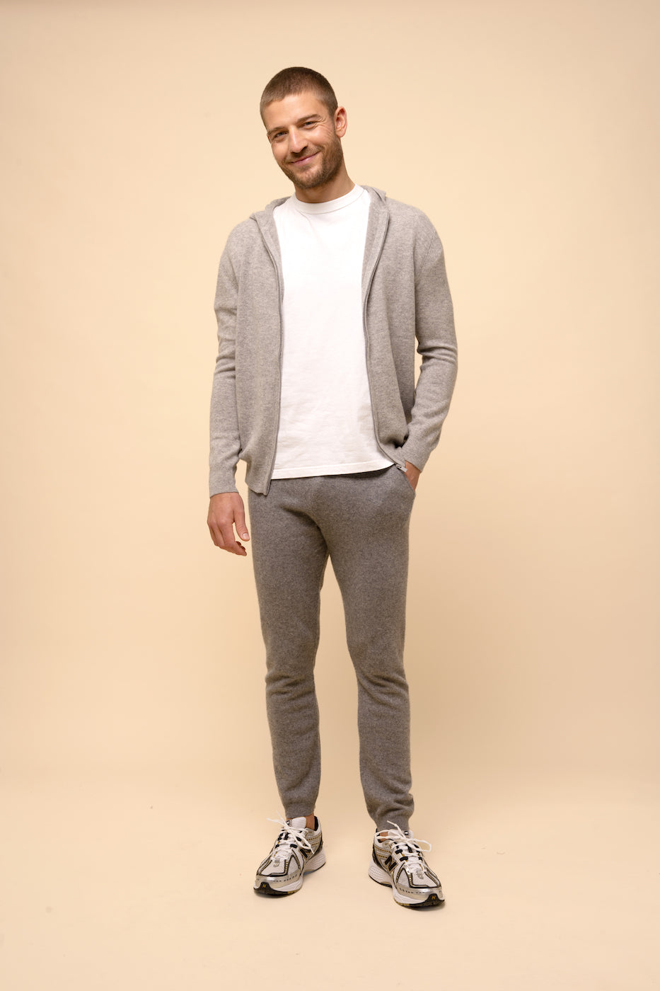 Gilet Zippé Capuche - Elliot - Nuage Chiné