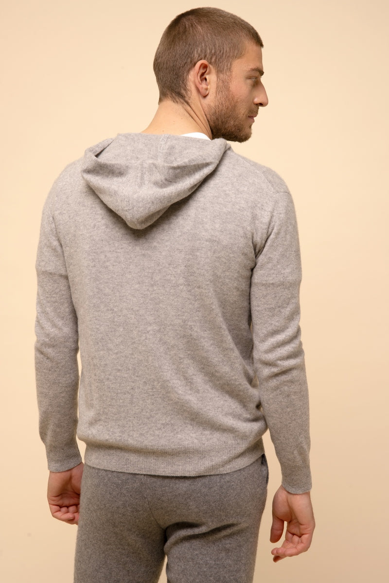 Gilet Zippé Capuche - Elliot - Nuage Chiné