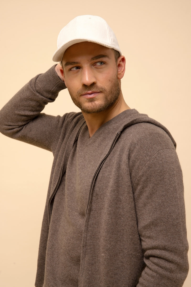 Gilet Zippé Capuche - Elliot - Taupe Chiné