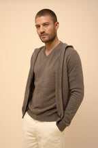 Gilet Zippé Capuche - Elliot - Taupe Chiné
