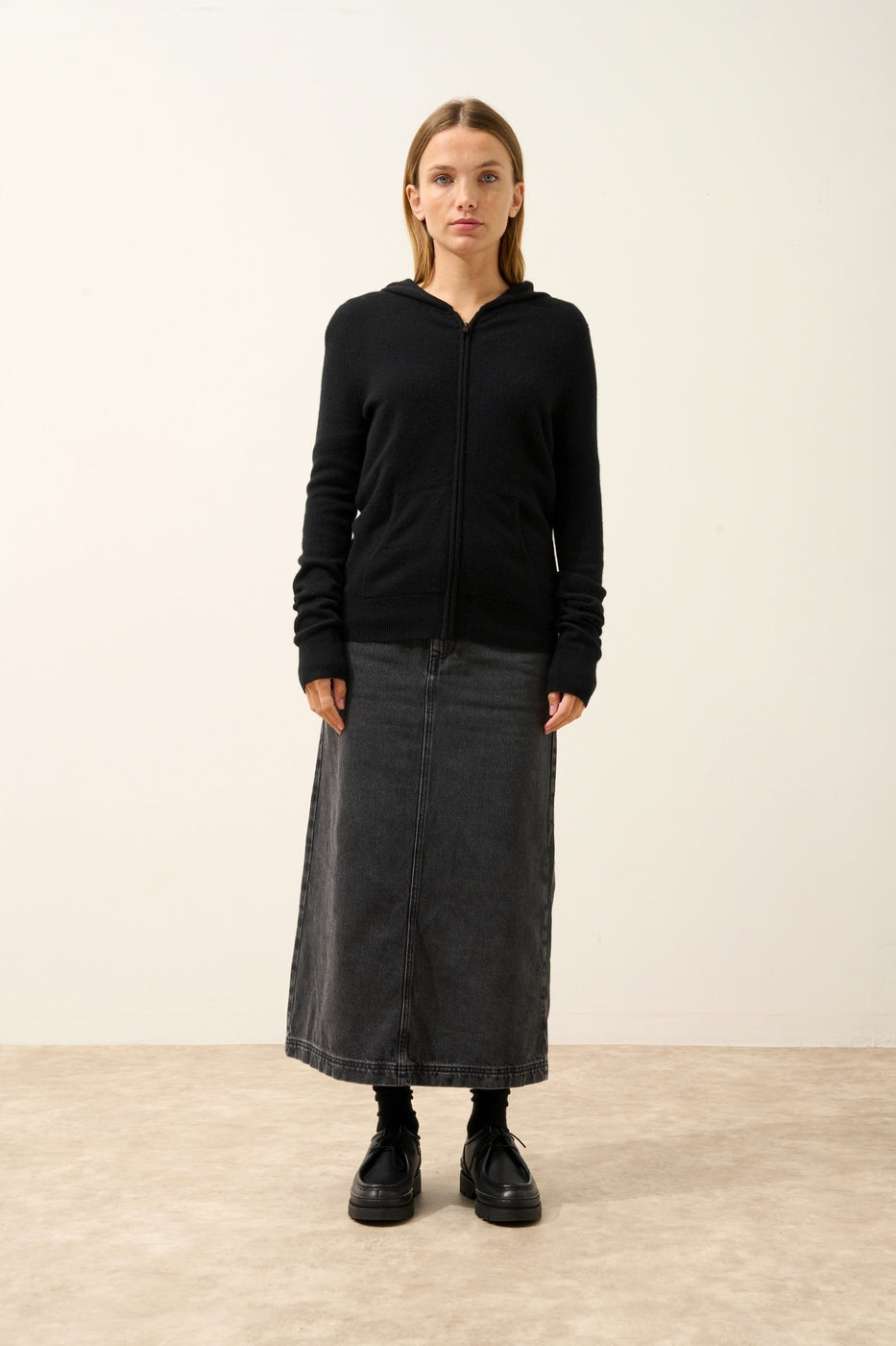 Gilet Zippé Capuche - Debbie - Noir
