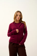 Gilet Zippé Capuche - Debbie - Bordeaux