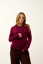 Gilet Zippé Capuche - Debbie - Bordeaux