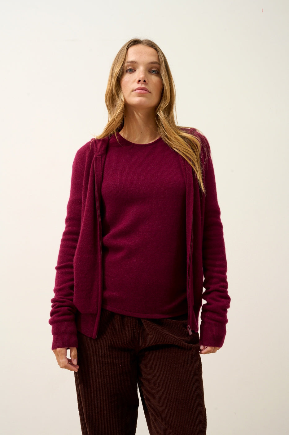 Gilet Zippé Capuche - Debbie - Bordeaux