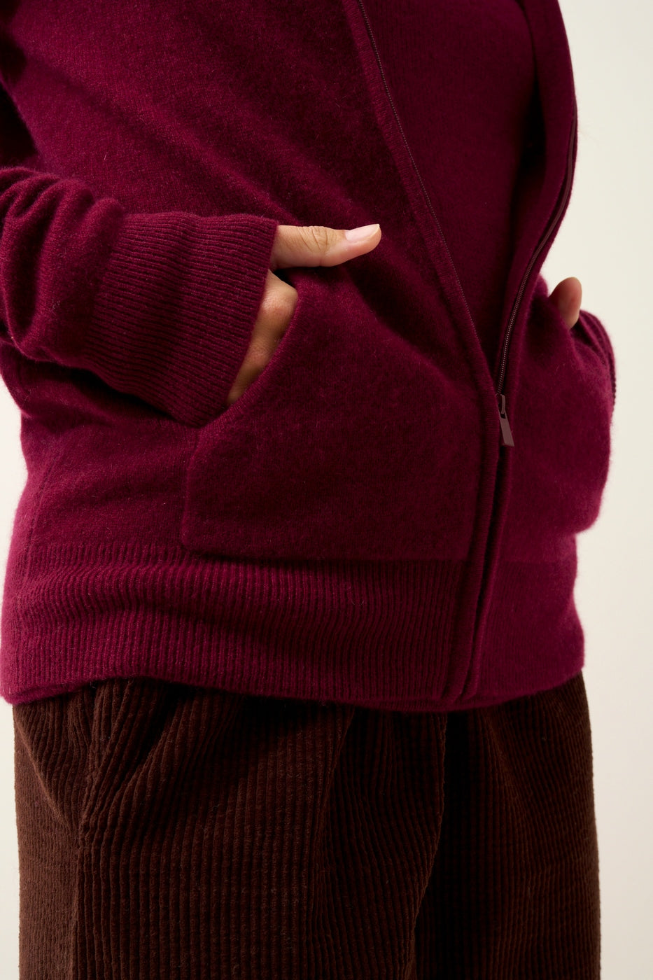 Gilet Zippé Capuche - Debbie - Bordeaux