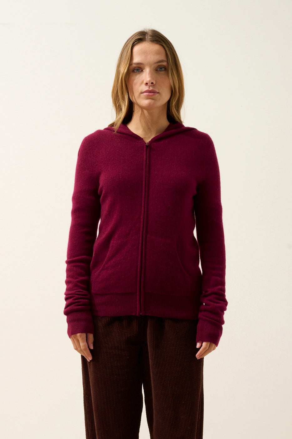 Gilet Zippé Capuche - Debbie - Bordeaux