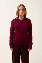 Gilet Zippé Capuche - Debbie - Bordeaux