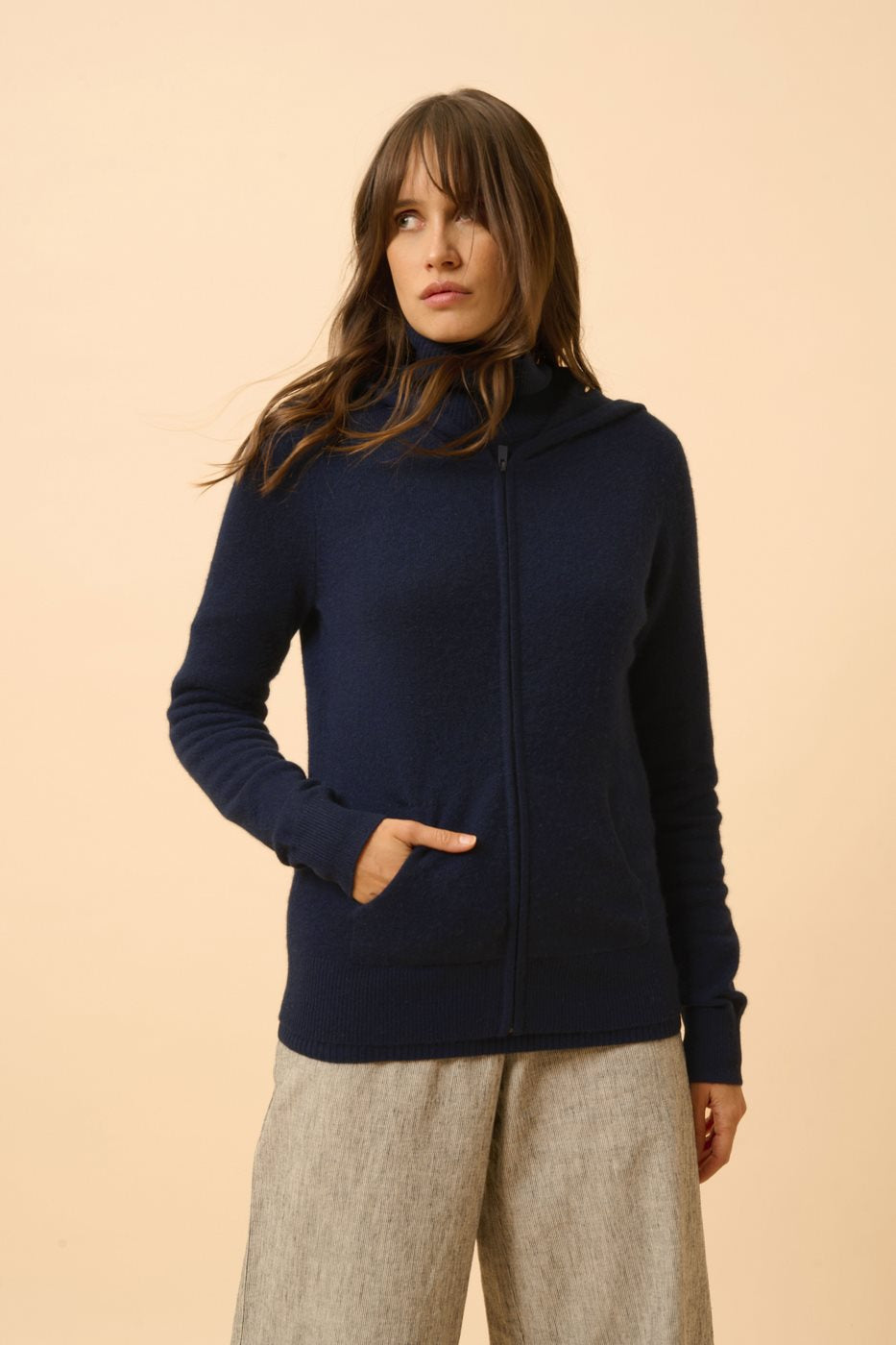 Gilet Zippé Capuche - Debbie - Navy