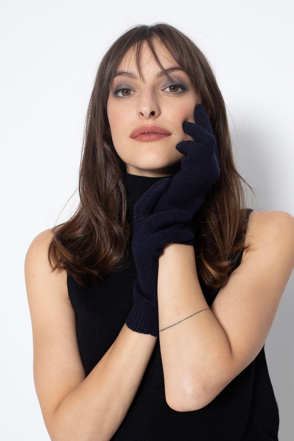 Yann 4-Ply Gloves - Navy - Jersey Knit