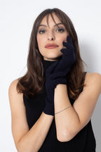 Yann 4-Ply Gloves - Navy - Jersey Knit