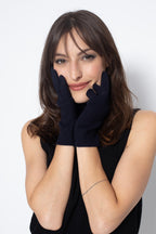 Yann 4-Ply Gloves - Navy - Jersey Knit