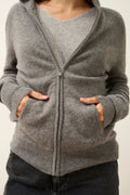 Gilet Zippé Capuche - Debbie - Flanelle Chiné