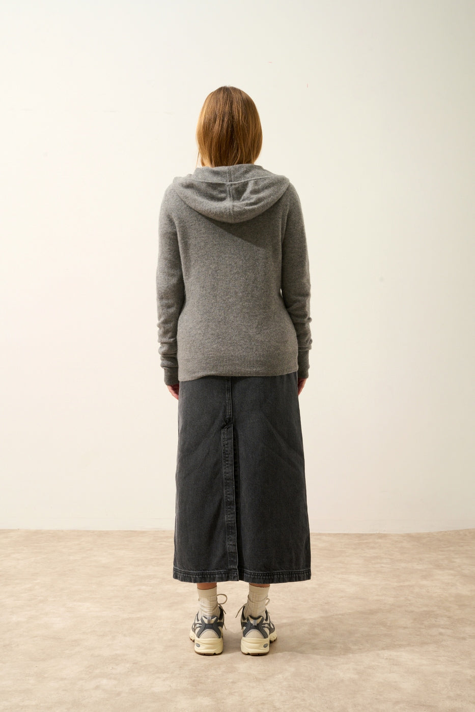 Gilet Zippé Capuche - Debbie - Flanelle Chiné