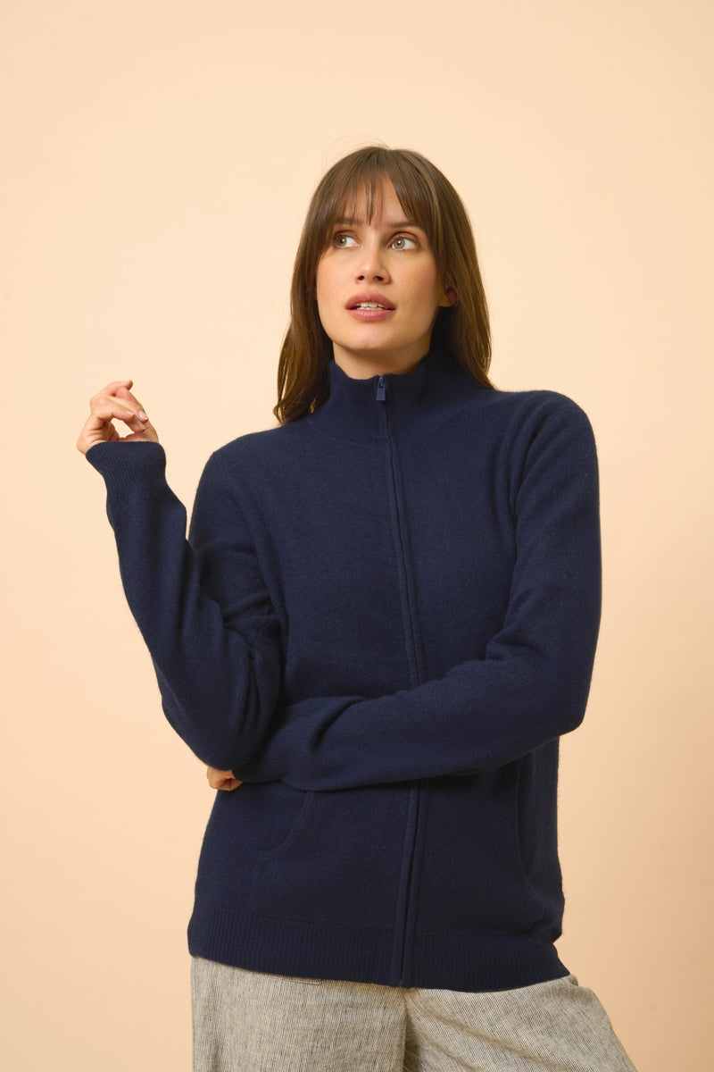 Gilet Zippé Col Montant - Ayr - Navy