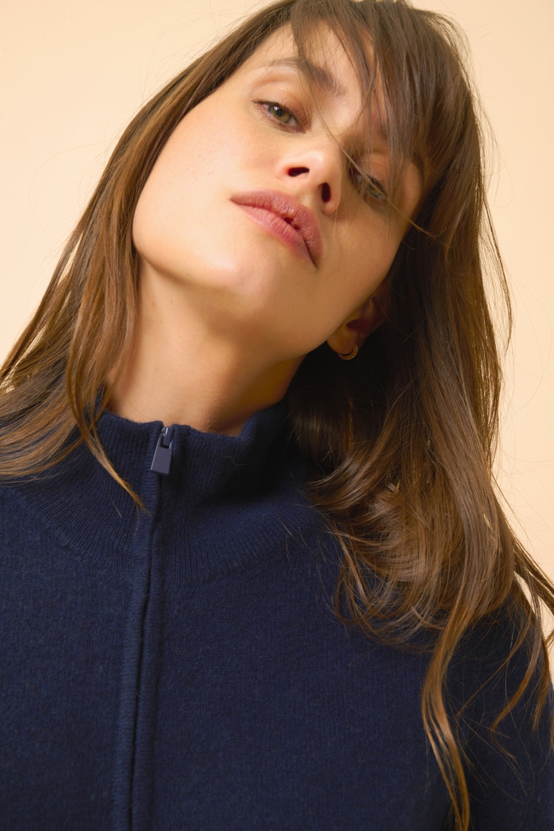 Gilet Zippé Col Montant - Ayr - Navy