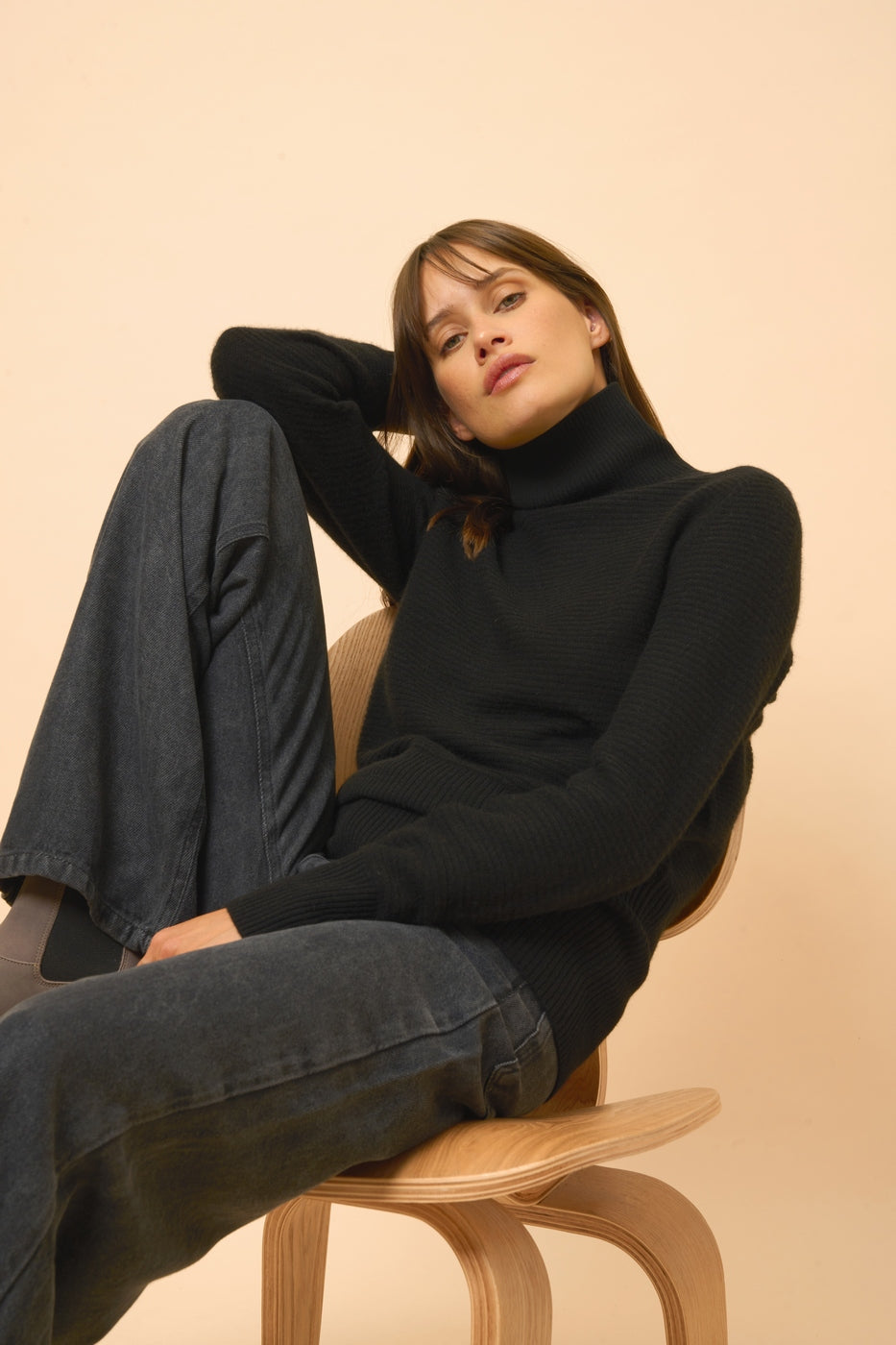 Pull Col Roulé - Udny - Noir