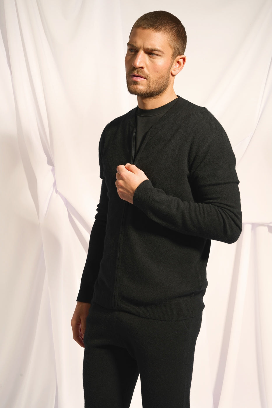 Vest met Rits en Mao-kraag - Polnoon - Noir