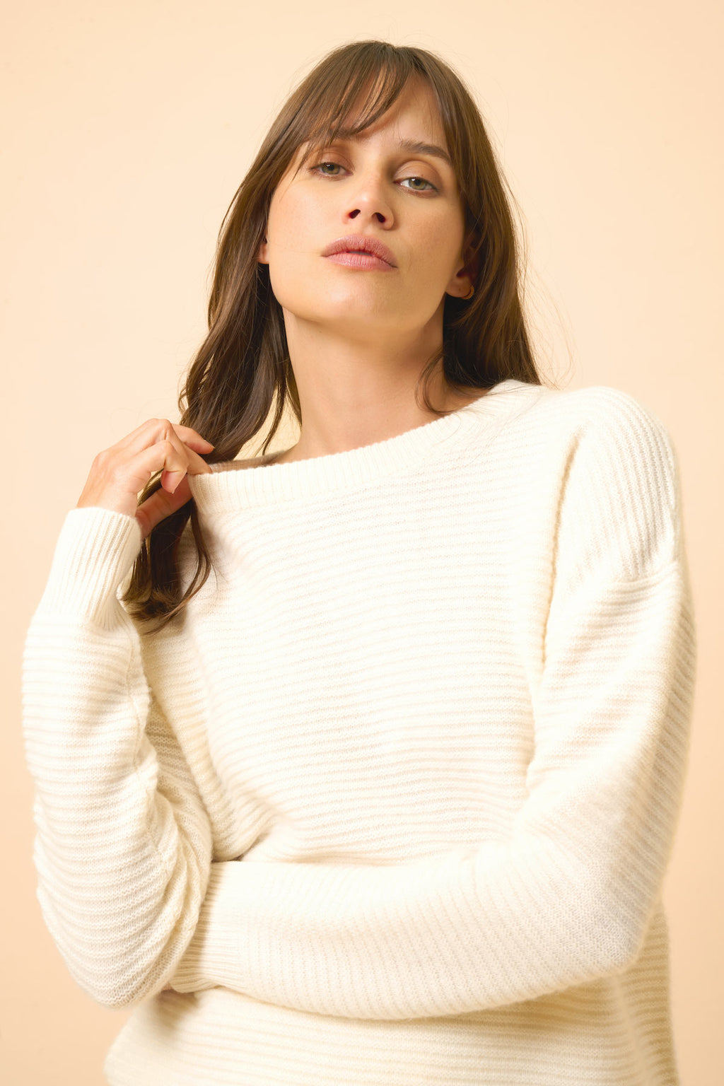 Pull Col Rond 4 Fils - Louna - Neige