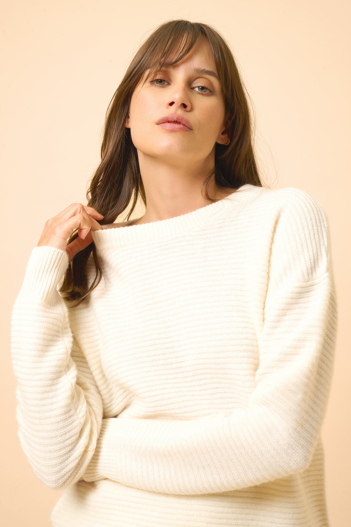 Pull Col Rond 4 Fils - Louna - Neige