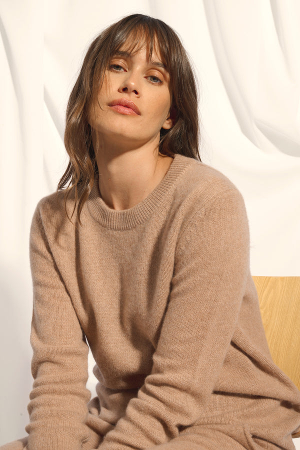 Jersey Cuello Redondo 4 Cabos - Lexini - Camel Chiné