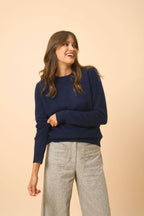 Just Cashmere - Pull Col Rond 4 Fils - Lexini - Navy