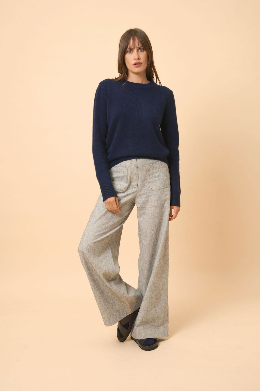 Just Cashmere - Pull Col Rond 4 Fils - Lexini - Navy