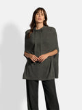 Miamar Round Neck Drawstring Cape - Anthracite Marl