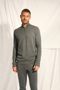 Zip-Neck Jumper - Nour - Mottled Anthracite