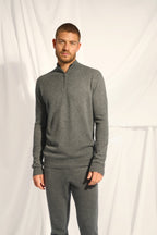 Zip-Neck Jumper - Nour - Mottled Anthracite