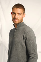 Zip-Neck Jumper - Nour - Mottled Anthracite