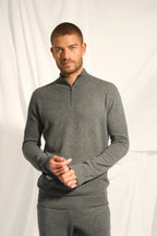 Zip-Neck Jumper - Nour - Mottled Anthracite