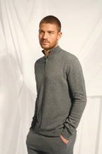 Zip-Neck Jumper - Nour - Mottled Anthracite