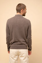 Zip-Neck Jumper - Nour - Mottled Taupe