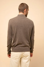 Zip-Neck Jumper - Nour - Mottled Taupe