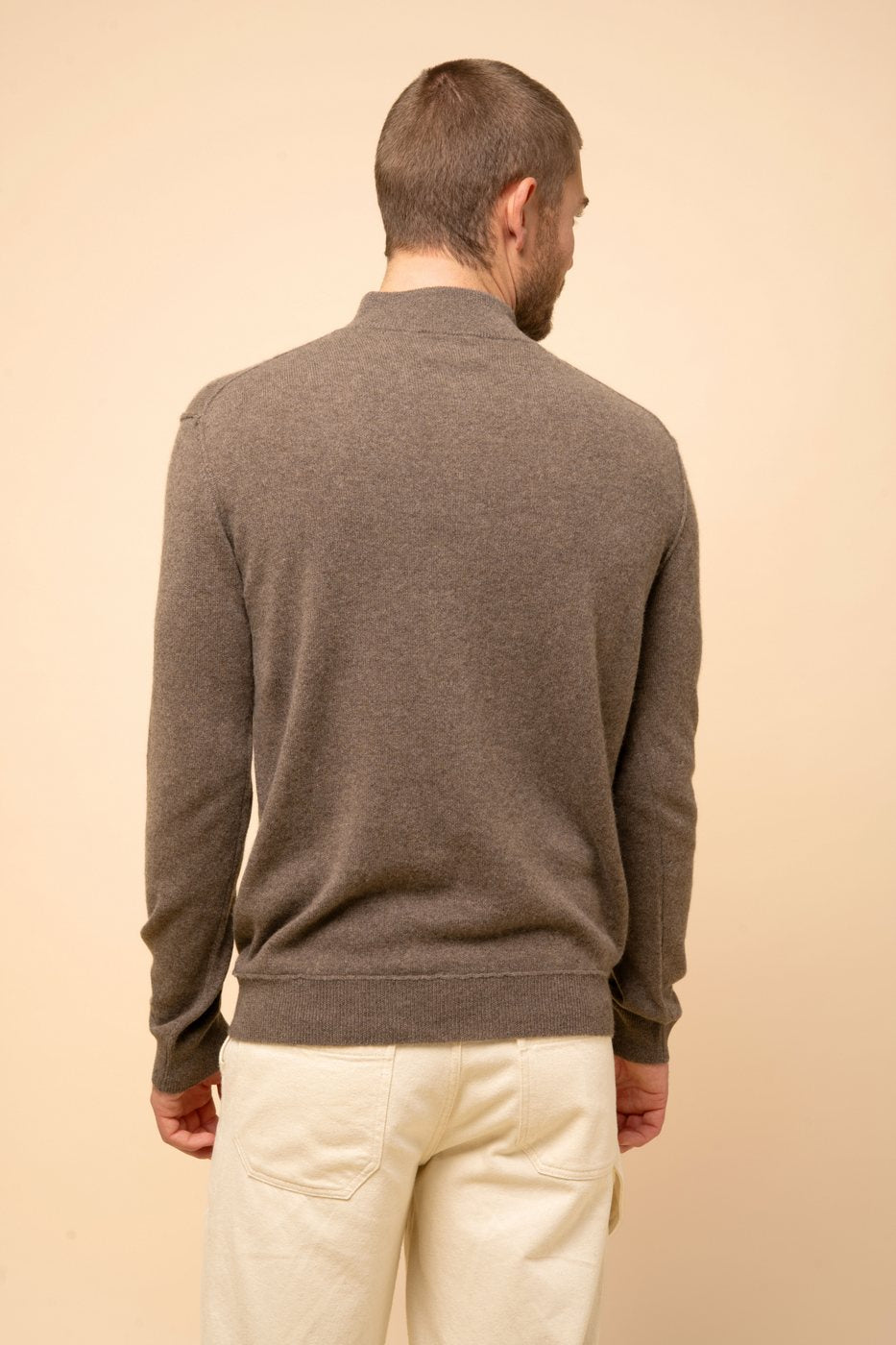 Zip-Neck Jumper - Nour - Mottled Taupe