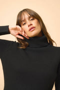 Jersey Cuello Alto 4 Hilos - Lucie - Negro
