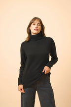 Jersey Cuello Alto 4 Hilos - Lucie - Negro